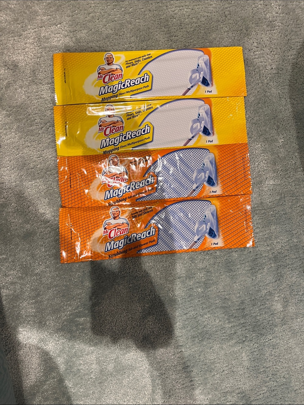 Mr. Clean Magic Reach Scrubbing Tub Shower Mopping Floor Lot of 4 Pads Refill